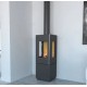 Poêle à bois Bronpi Bombay 3C 7kW avec 3 coté vitrés