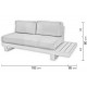 Corner garden furniture Menfis-7 Aluminuim White Light Grey Fabrics 4 to 6 places Hevea