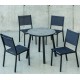 Garden furniture with HPL80 California Aluminium Anthracite Table and 4 Hevea Chairs