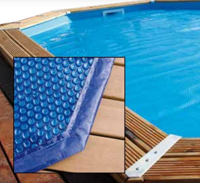 Bâche d'hivernage octogonale pour piscine Azura Ubbink de 5,5 x 3,55 m