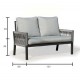 Garden furniture Geneva-7 Aluminium White Light Grey fabrics 4 seater Hevea