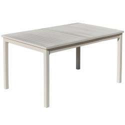 Tavolo da pranzo allungabile Palma-170-220X100 Alluminio Bianco Hevea