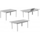 Extendable Dining Table Palma-170-220X100 Aluminum White Hevea
