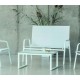 Garden furniture Avalon -7 HPL Aluminum White and textilene 4 places Hevea