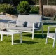 Garden furniture Agata-7 Aluminium White and light grey fabrics 5 seats Hevea