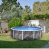 Piscina fuori terra TOI Pietra grigia rotonda 350xH120 con kit completo