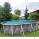 Bovengronds zwembad TOI Ovale grijze steen 640x366xH120 met complete kit