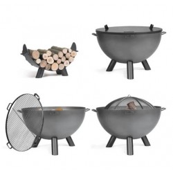 Kongo Cook King Premium Brasero de Jardín 85cm con 4 Accesorios