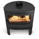 Bronpi Dover 9kW round wood stove with pyre