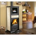 Fogão a lenha com forno Nordica Extraflame Rossella mais creme de 6,5kW