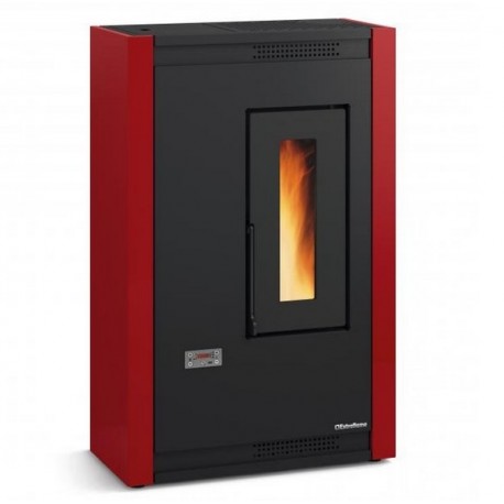 Stufa a pellet La Nordica Extraflame Luisella 5kW stretta ventilata Bordeaux