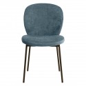 Set of 2 Bala Dining Chairs Blue Fabrics with VeryForma Black Metal Base