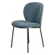 Conjunto de 2 Cadeiras de Jantar Tecidos Azuis com Base de Metal Preto Bala VeryForma