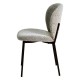 Set of 2 Dining Chairs wool effect white buckle Base Black Metal Bala VeryForma