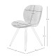 Conjunto de 2 Cadeiras de Jantar Ania Preto Tecido Base Metal Preto VeryForma