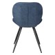 Conjunto de 2 cadeiras de jantar Ania Tecido Azul Escuro Base Preto Metal VeryForma