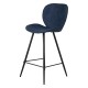 Conjunto de 2 Cadeiras Workbench Ania Tecido Azul Escuro Base Metal VeryForma