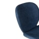 Lot de 2 Chaises plan de travail Ania Tissu Bleu foncé Piétement Métal VeryForma