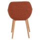 Set di 2 poltrone in terracotta effetto curlet con base in rovere massello VeryForma.