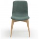 Set de 2 sillas de comedor Aty Green Fabric Base Natural Ash VeryForma