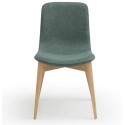 Conjunto de 2 Cadeiras de Jantar Aty Green Fabric Base Natural Ash VeryForma
