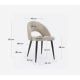 Set of 4 Beige Velvet Chairs with Ergonomic Back Black Legs KosyForm