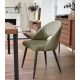 Set of 4 Green Velvet Chairs with Ergonomic Back Black Legs VeryForma