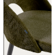 Lot de 4 Chaises Velours Vert avec dossier ergonomique pieds noirs VeryForma