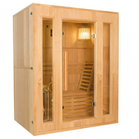 Sauna a vapor Zen 3 lugares Pacote completo 4.5kW Black Wall France Sauna