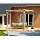 Lean-to pergola in raw wood Cadiz 4x3m 12m2