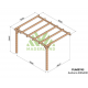 Pérgola magra em madeira bruta Andorra 4x3m 12m2