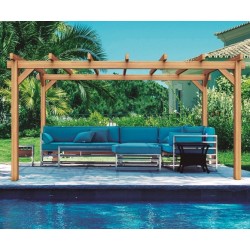 Pérgola exenta de madera maciza Valencia 500x400cm 20m2