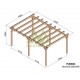 Freistehende Pergola aus Holz Marsella 600x400cm 24m2