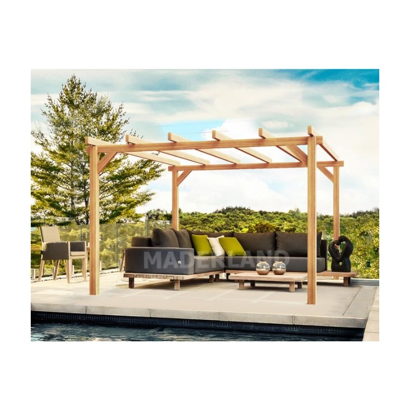 Freistehende Pergola aus Holz Sitges 400x300cm 12m2