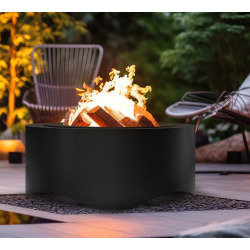 Black Round Steel Fire Bowl 70cm Infire