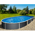 Azuro Ovaler Pool 5,5x3,7x1,2 Freistehend oder in den Boden eingelassen Graphit