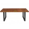 Table salle à manger en bois Annette Premium 1.95x0.96m couleur Noyer