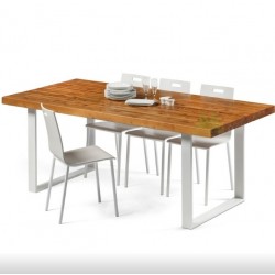 Table salle à manger en bois Sophie Premium 1.6x0.96m couleur Chêne
