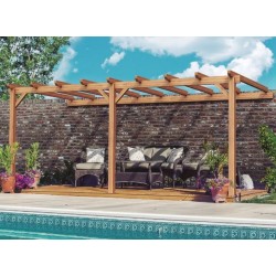 Palma 5x4m 20m2 Madeira Bruta Lean-to Pergola