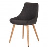 Set van 2 Ari Eetkamerstoelen Antracietgrijs Stoffen Onderstel Donker Eiken VeryForma