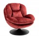 Sedia girevole VeryForma Borgogna in velluto rosso