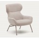 Lina Sessel aus beigem Chenille-Stoff und VeryForma-Stahl
