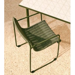 Chaise de jardin Rina en acier vert et corde verte VeryForma