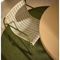 Chaise de jardin Rina en acier vert et corde écru grise VeryForma