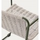 Chaise de jardin Rina en acier vert et corde écru grise VeryForma