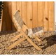 Beli Folding Armchair in solid wood and cream rope VeryForma