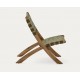 Beli Folding Armchair in solid wood and green rope VeryForma