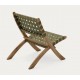 Beli Folding Armchair in solid wood and green rope VeryForma