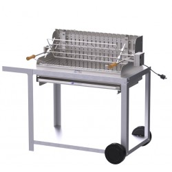 Le Marquier Irissarry roestvrijstalen barbecue met kar en draaispit