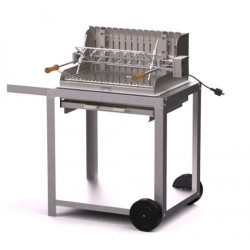 Le Marquier Mendy Barbacoa de acero inoxidable con carro y asador